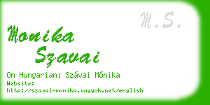 monika szavai business card
