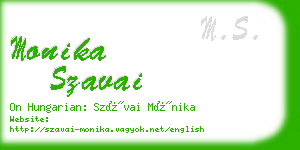 monika szavai business card